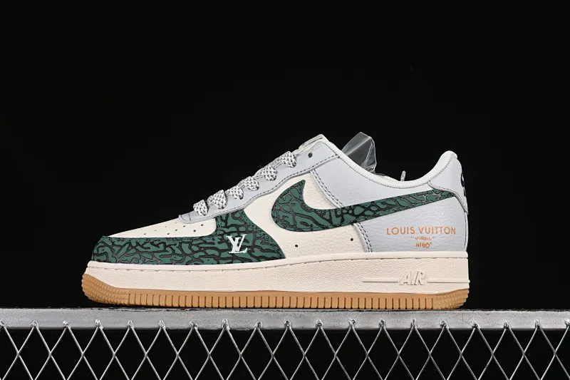 All categories Nk Air Force 1 Air Force series Nk Air Force 1 Low Air Force low-top Nike Air Force 1'07 Low LV joint green stone pattern raw rubber Air Force 1 low-top casual sneakers ZH2598-306